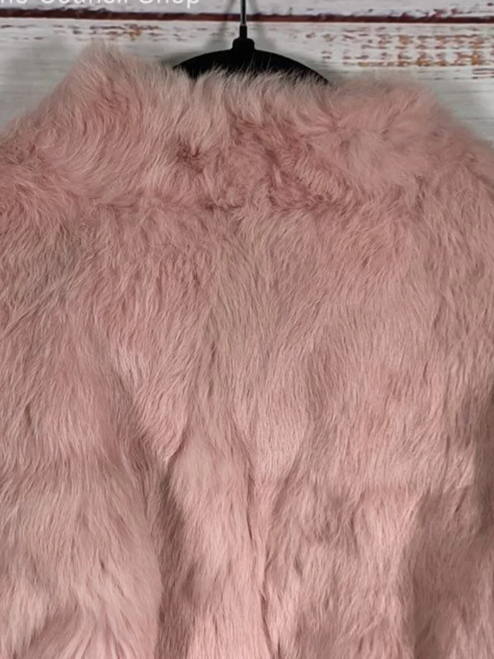 AQUA~Pretty In Pink Rabbit Fur Jacket - Size S - Picture 3 of 5